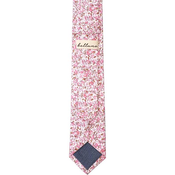 Floral Skinny Tie for Men Pink Daisy - Picture 3 of 7